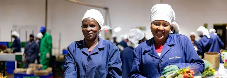 Two flower workers in Penta Flowers