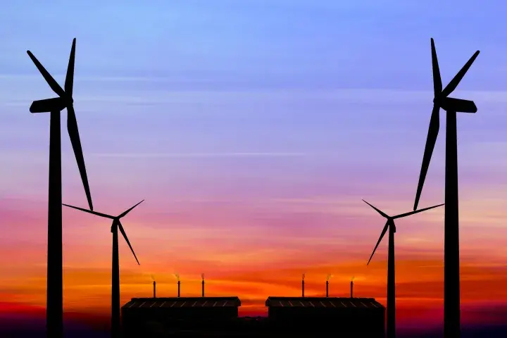 Wind turbines at dusk © Satit _Srihin