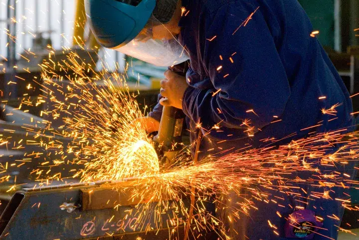 Steel workshop, sparks