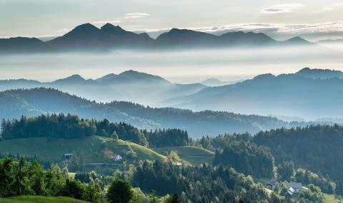 Mountains in clouds